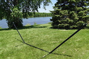 15 feet Black Steel Hammock Stand by the river