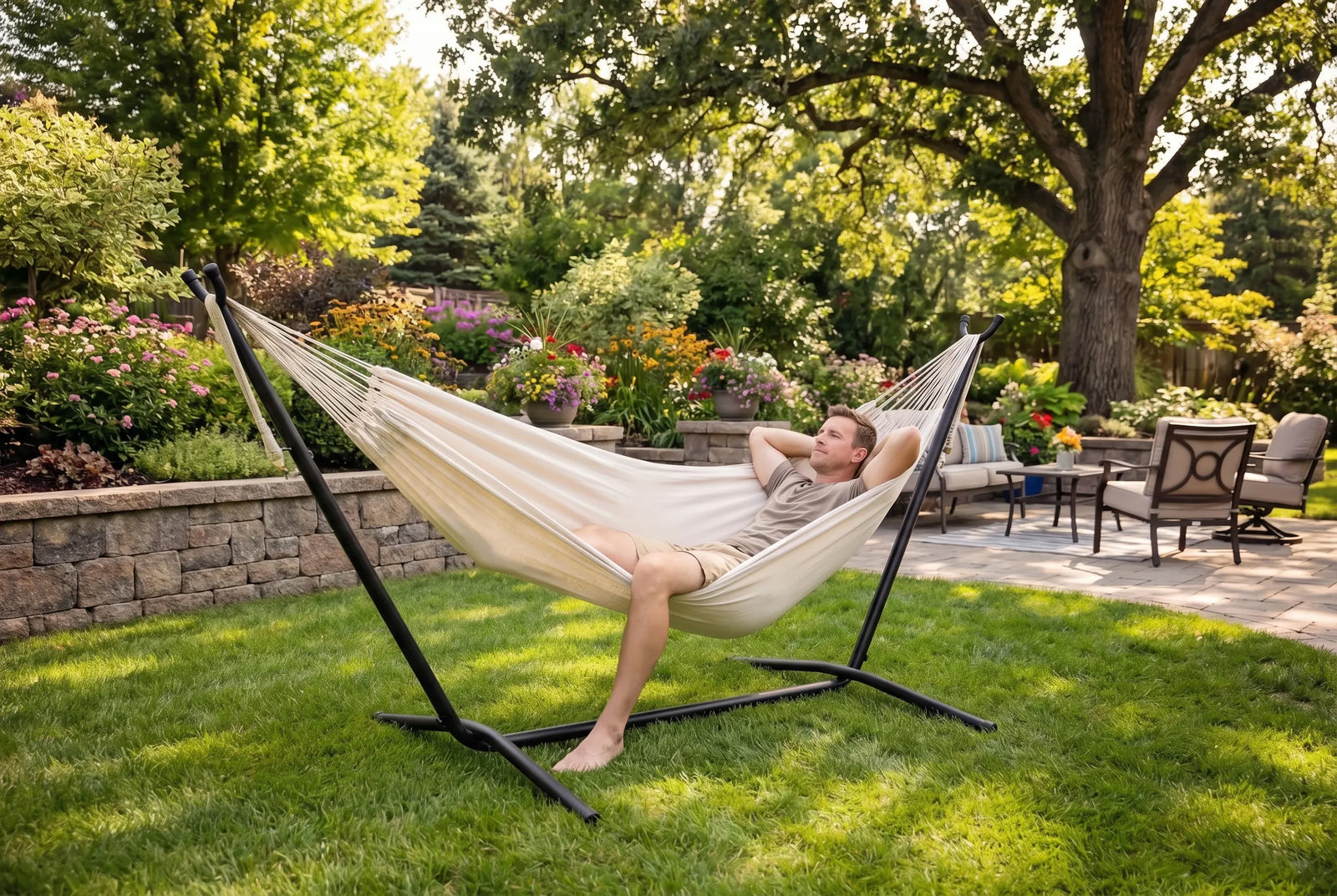 Deluxe Brazilian Double Hammock with Universal Stand