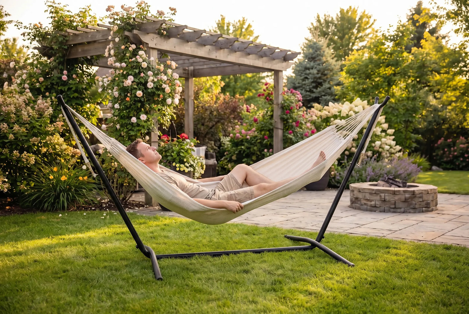 Deluxe Brazilian Double Hammock with Universal Stand