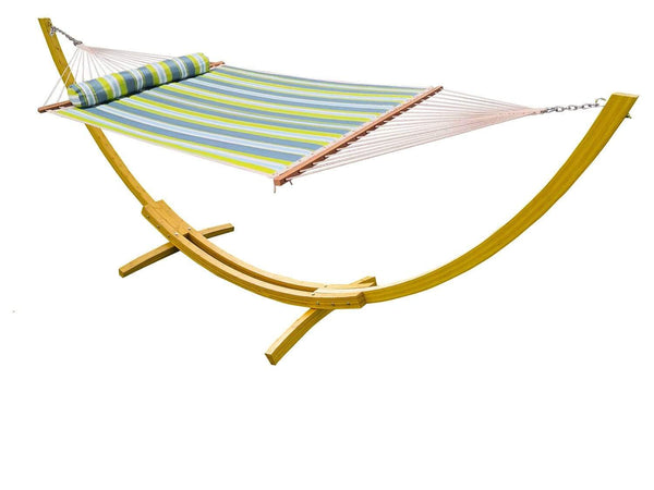 Deluxe Quilted Hammock with Bamboo Stand