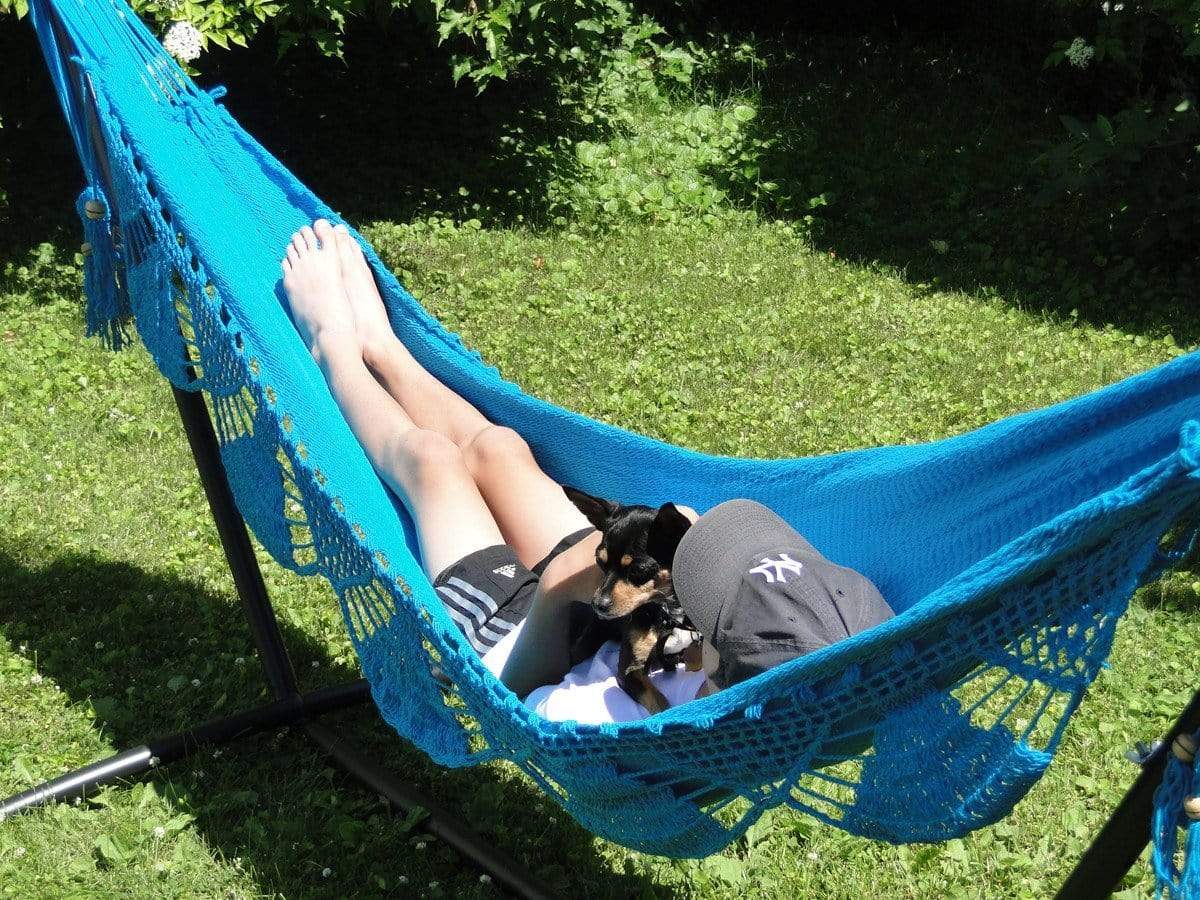 Hammock Universe Canada Nicaraguan Hammock with Universal Hammock Stand celeste-aqua / ca 738447505115 NHD-CELESTE+75121