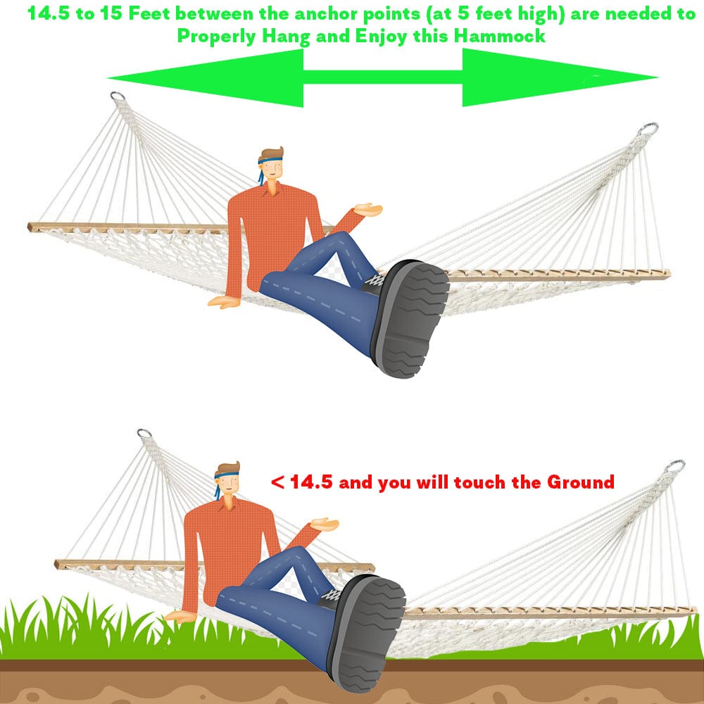 Hammock Universe Canada Cotton Rope Hammock - Double 50501-PWT+HTS-B+SBHC