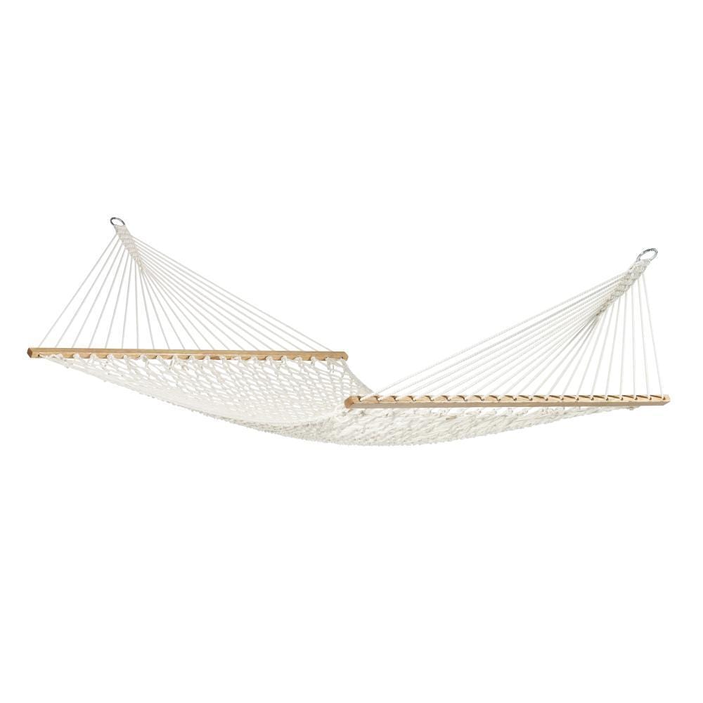 Hammock Universe Canada Cotton Rope Hammock with 15ft 3-Beam Steel Hammock Stand 50501-PWT+HTS-B+SBHC