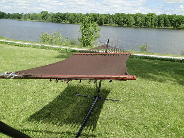 Deluxe Polyester Rope Hammock with 3-Beam Stand