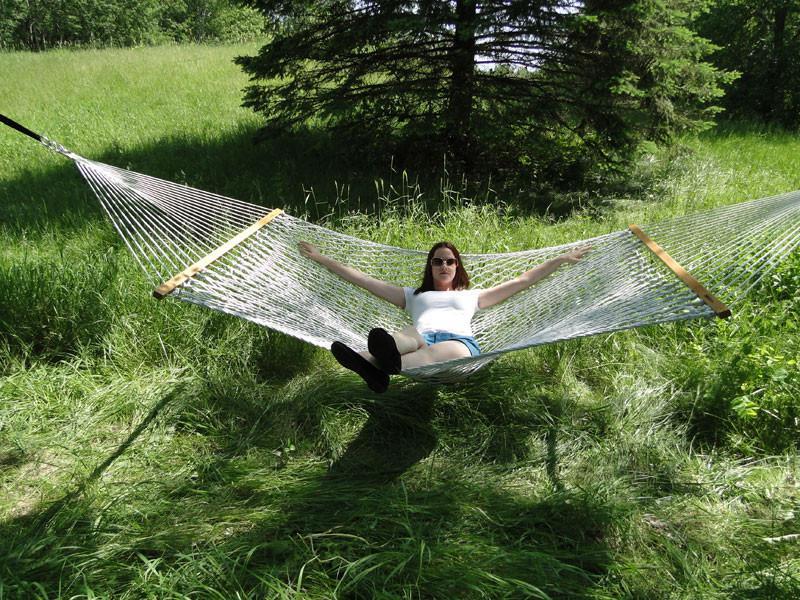 Hammock Universe Canada Cotton Rope Hammock - Double 50501-PWT+HTS-B+SBHC