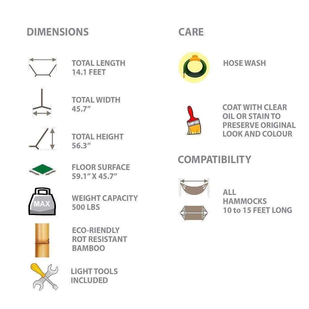 Hammock Universe Canada Bamboo Hammock Stand - Eco-Friendly XL