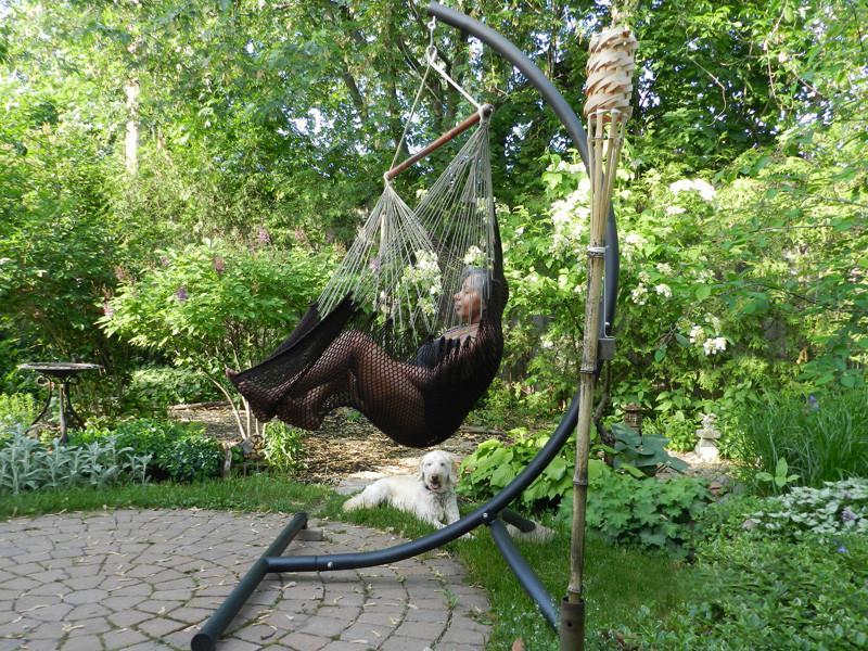 Hammock Universe Canada Mayan Hammock Chair with Universal Chair Stand brown-beige / ca 738447504972 81022.04+75217-2, Hanging Hammock Chair