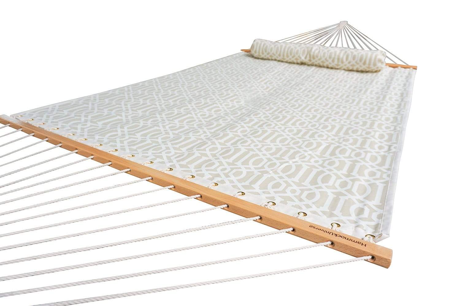 Hammock Universe Canada Single Layer Polyester Double Hammock with Matching Pillow - Quick Dry and 3-Beam Stand country-beige / ca 794604045986 SLD-COUNTRY+15TBSB
