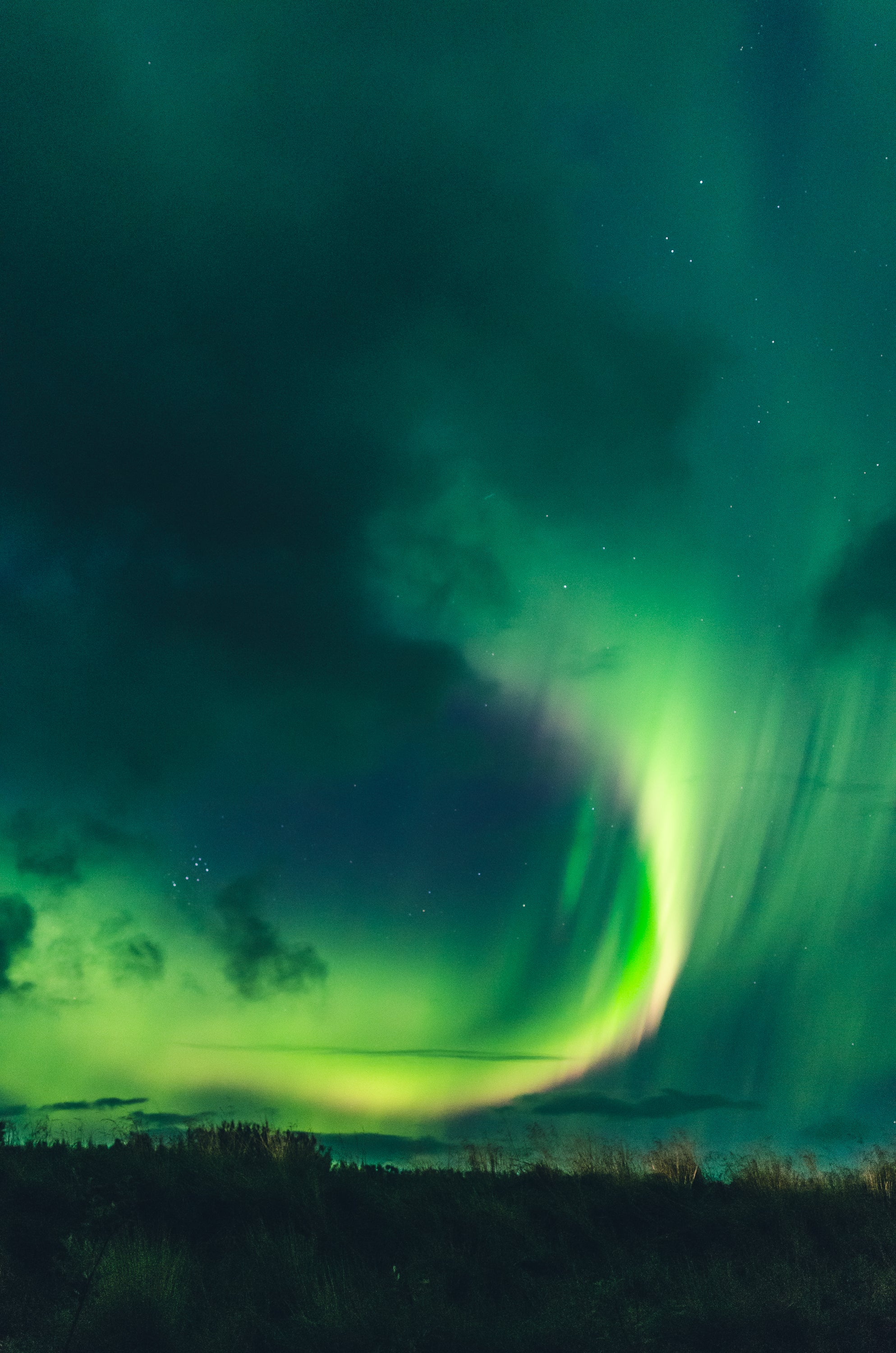 Green and yellow northern lights.