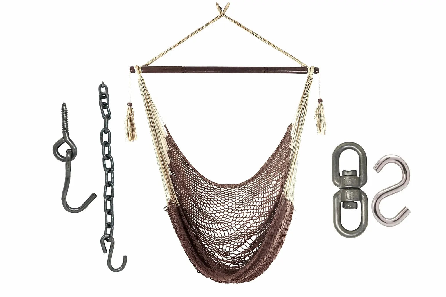Ultimate Mayan Hammock Chair Hanging Set with 360° Swivel & Hardware