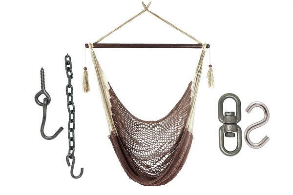 Ultimate Mayan Hammock Chair Hanging Set with 360° Swivel & Hardware