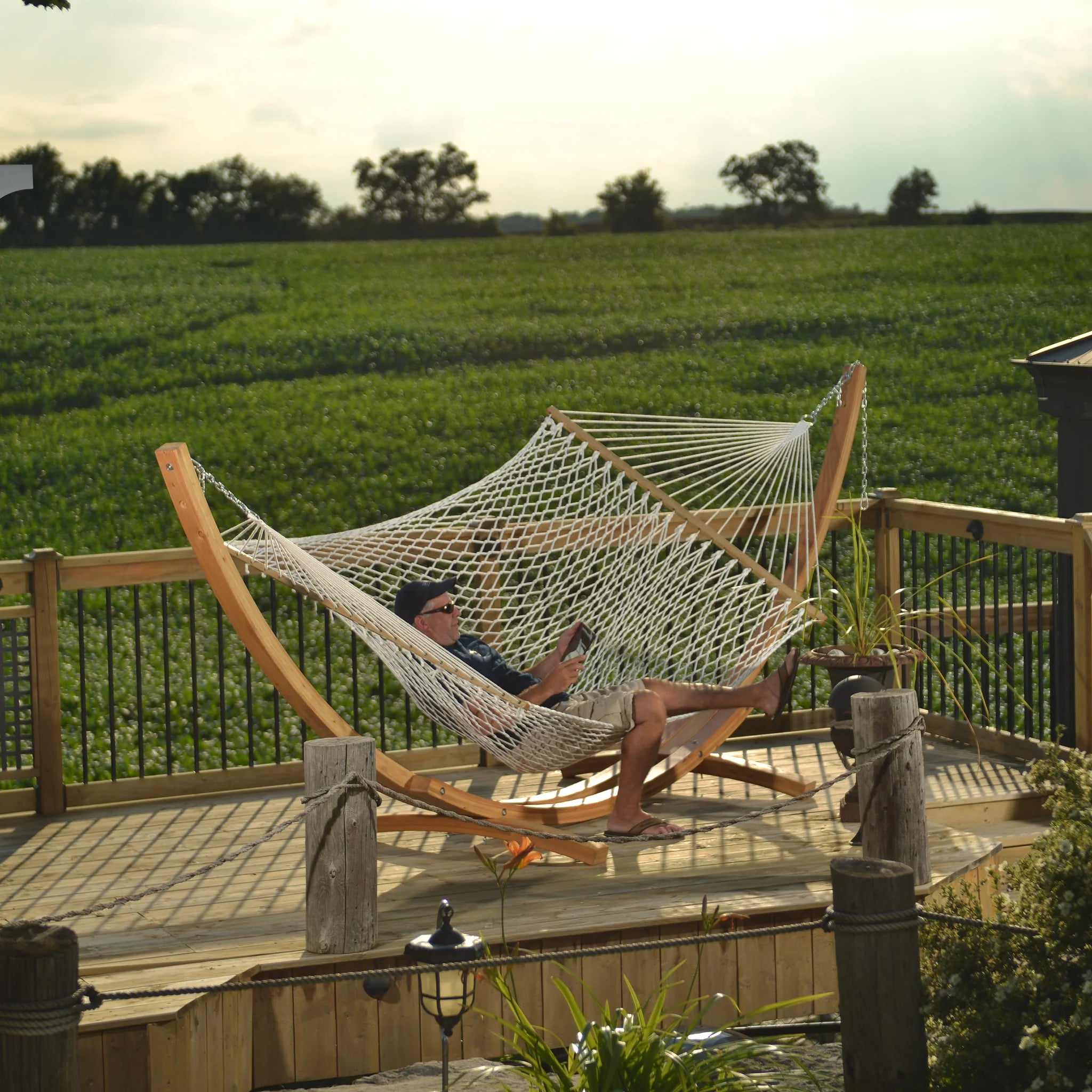 15 ft Solid Pine Wood Hammock Stand