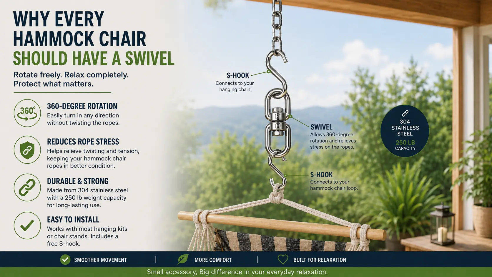 hammock chair swivel installation