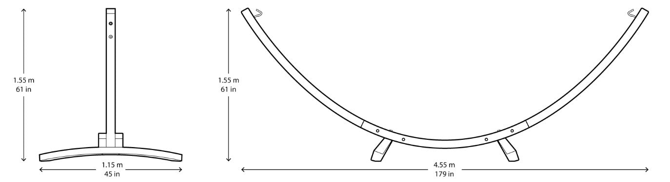 15 ft Solid Pine Wood Hammock Stand