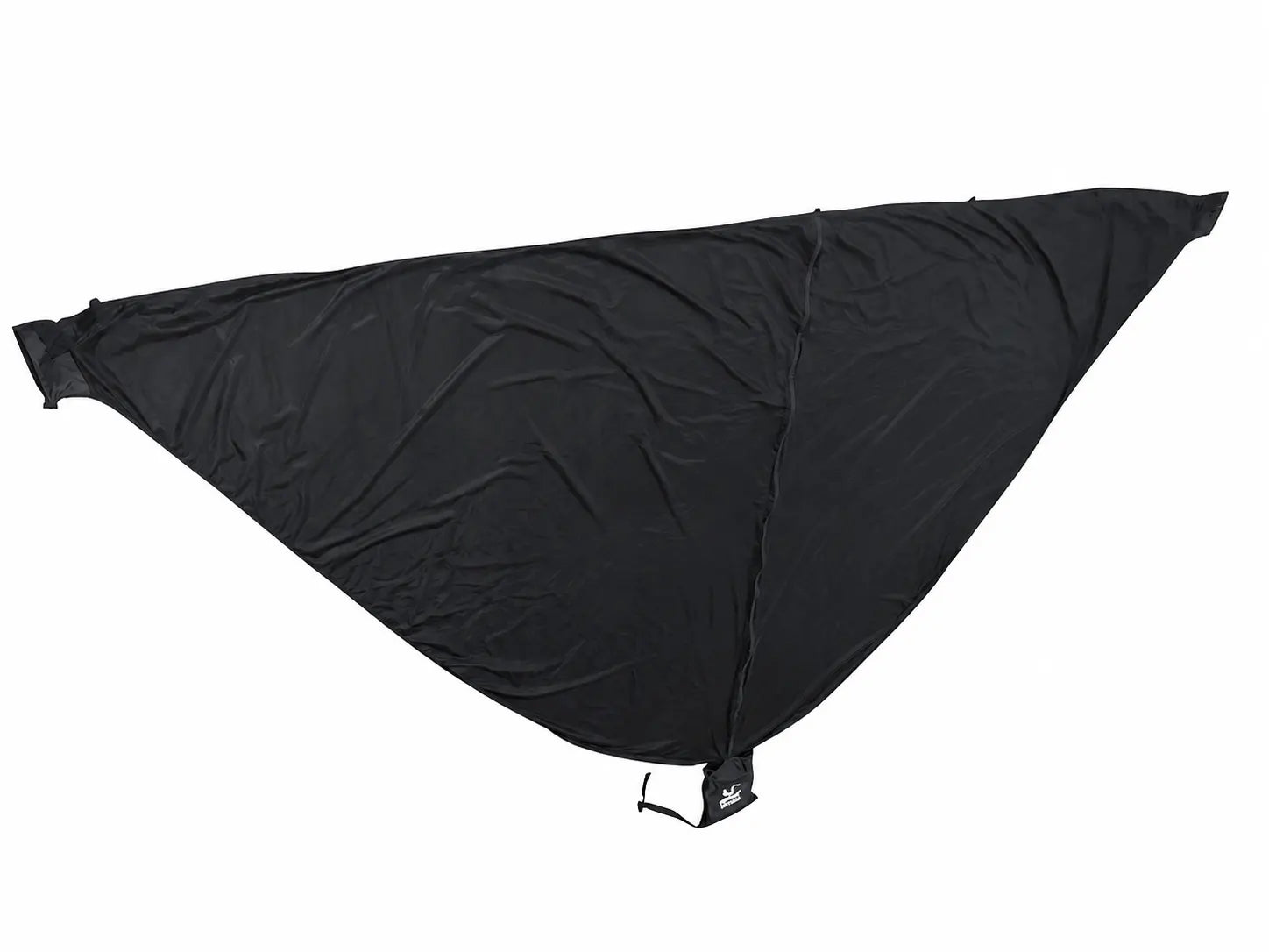 Black triangular tent on a white background