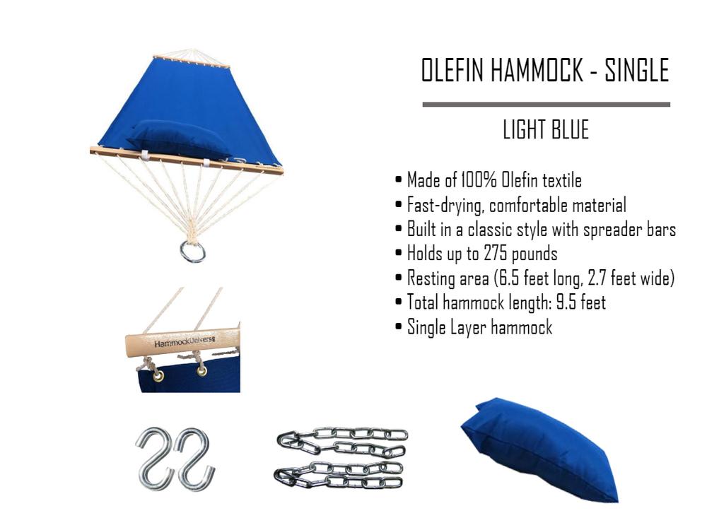 Hammock Universe Canada Olefin Hammock - Single Open Box light-blue-open-box-as-is / AS IS - FINAL SALE OLESI-B-Open-Box