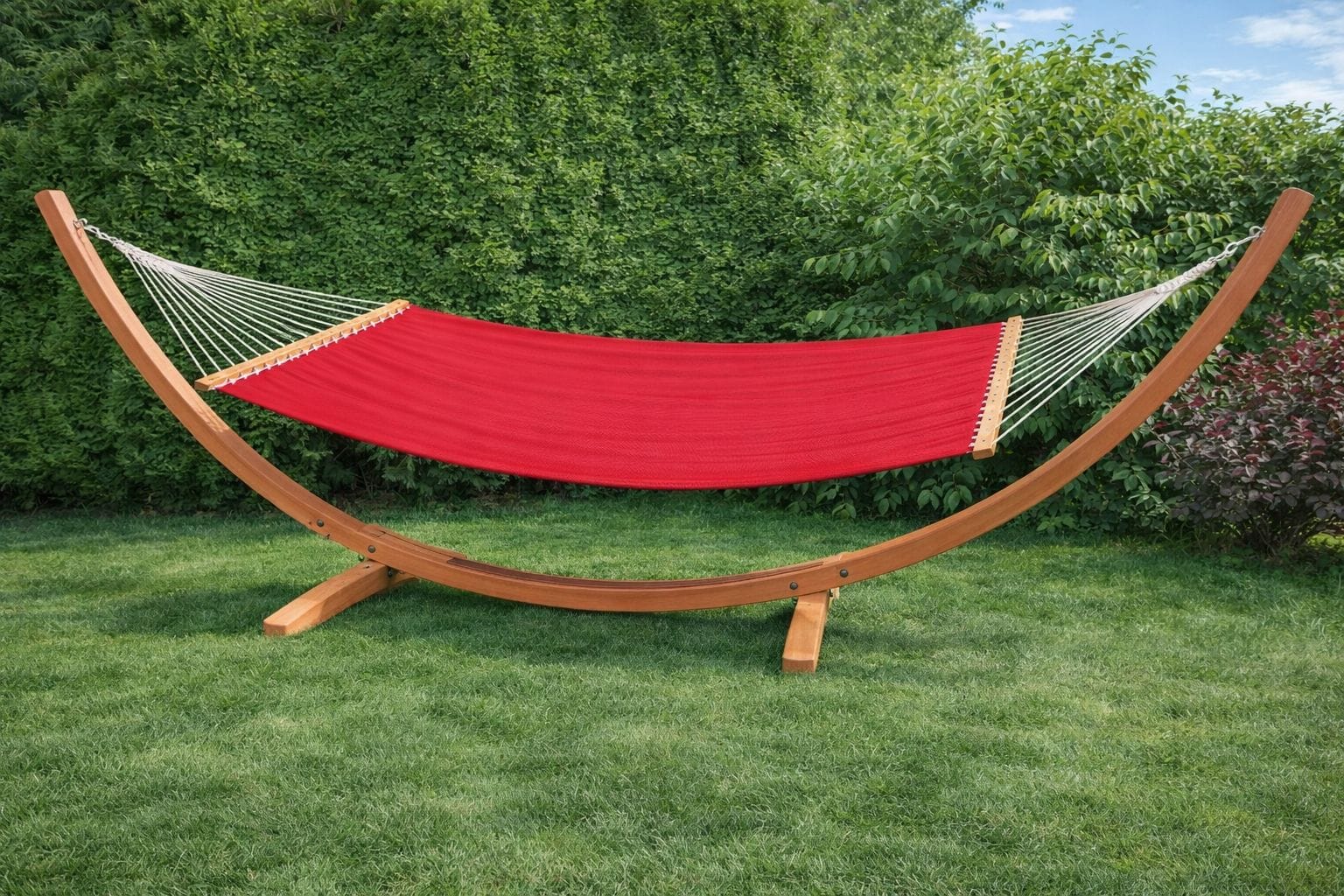 Hammock Universe Canada Premium Eucalyptus Wood Hammock Stand and Poolside Hammock yagua-morada 642135812020 E-HS+PLH-R