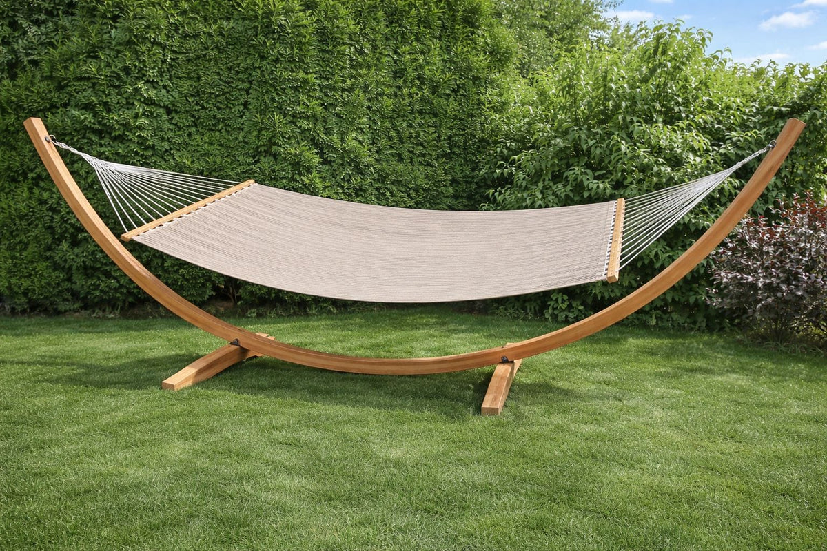 Hammock Universe Canada Premium Eucalyptus Wood Hammock Stand and Poolside Hammock rosapreta 642135812006 E-HS+PLH-S