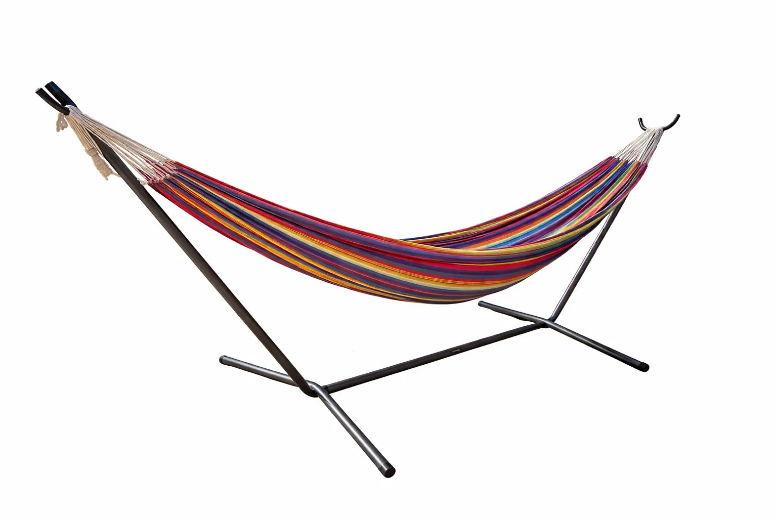 Colorful hammock on a stand against a white background 20191+75121