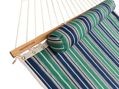 Hammock Universe Canada Quilted Hammock - Deluxe - OPEN BOX green-blue-grey-white-stripes-open-box-as-is-final-sale / AS IS - FINAL SALE / ca 794604045276 QHD-GBGW