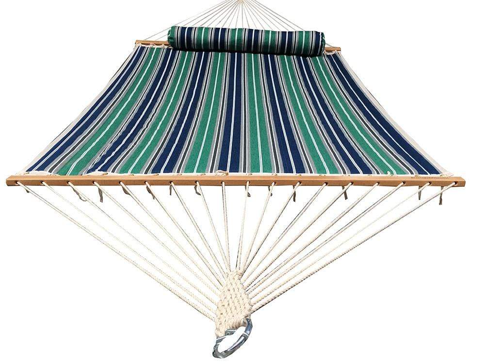 Hammock Universe Canada Quilted Hammock - Deluxe - OPEN BOX green-blue-grey-white-stripes / AS IS - FINAL SALE / ca 794604045276 QHD-GBGW