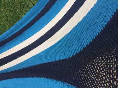 Hammock Universe Canada Nicaraguan Hammock - Deluxe blue-stripes-no-fringe / ca 794604045931 DNHNFBSG