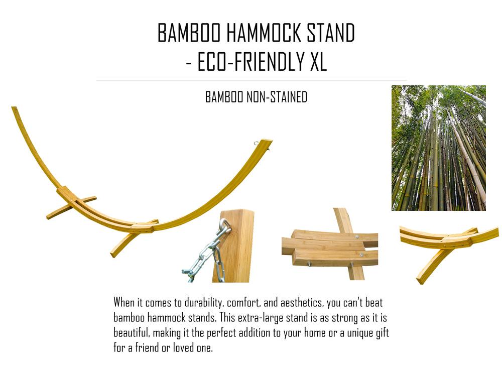 Hammock Universe Canada Deluxe Brazilian Style Double Hammock with Bamboo Stand