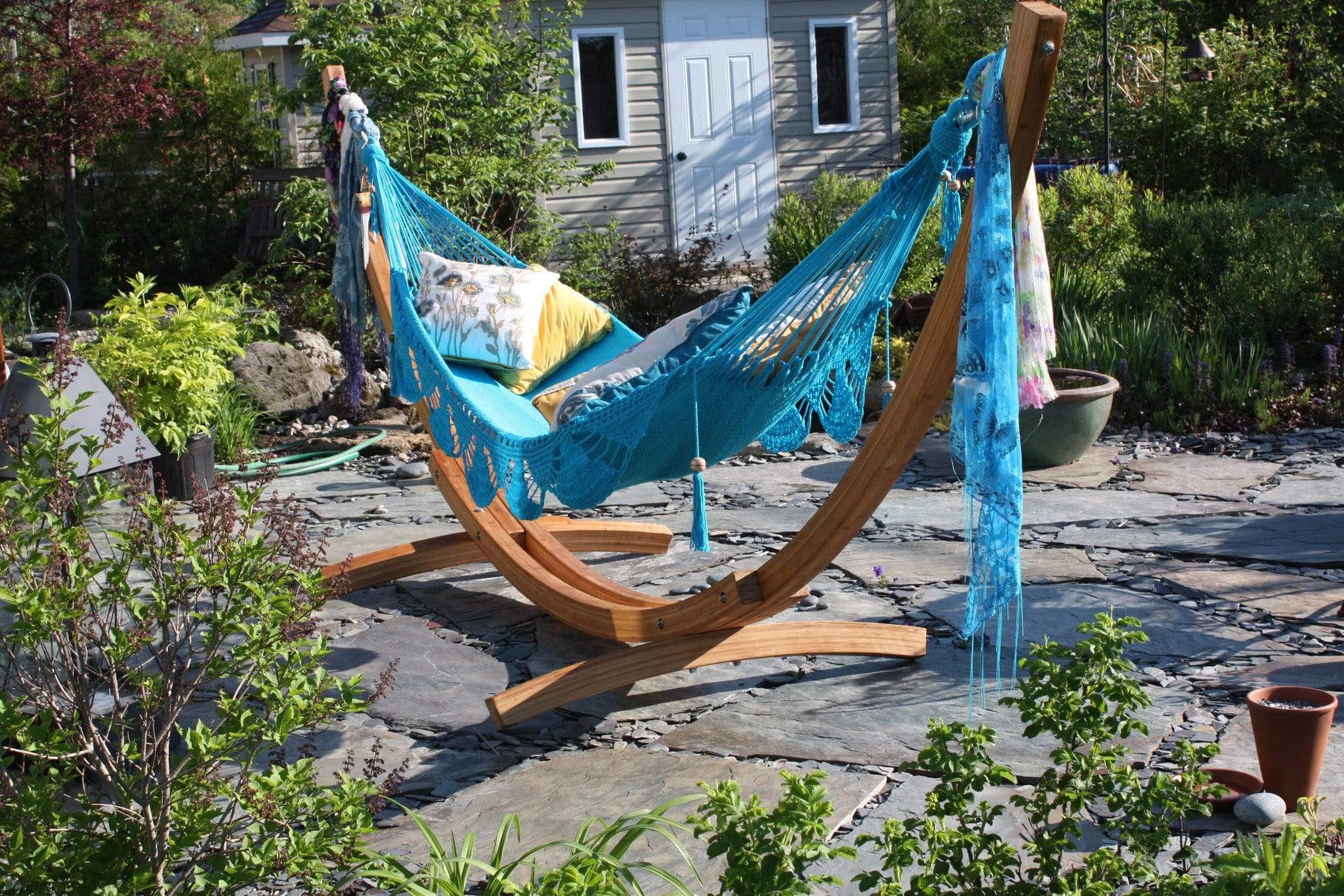 Photo inspiration: Visual Reference: Bamboo Hammock Stand Eco Friendly Xl Wood Stand