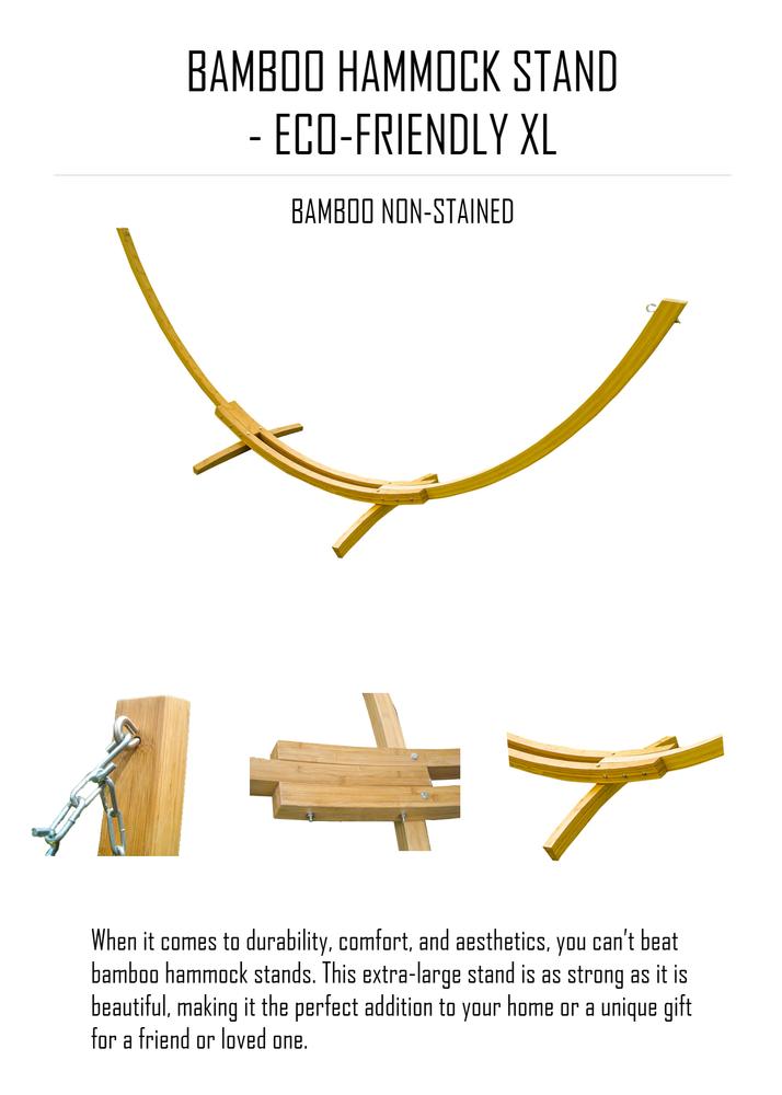 Hammock Universe Canada Deluxe Polyester Rope Hammock with Bamboo Stand