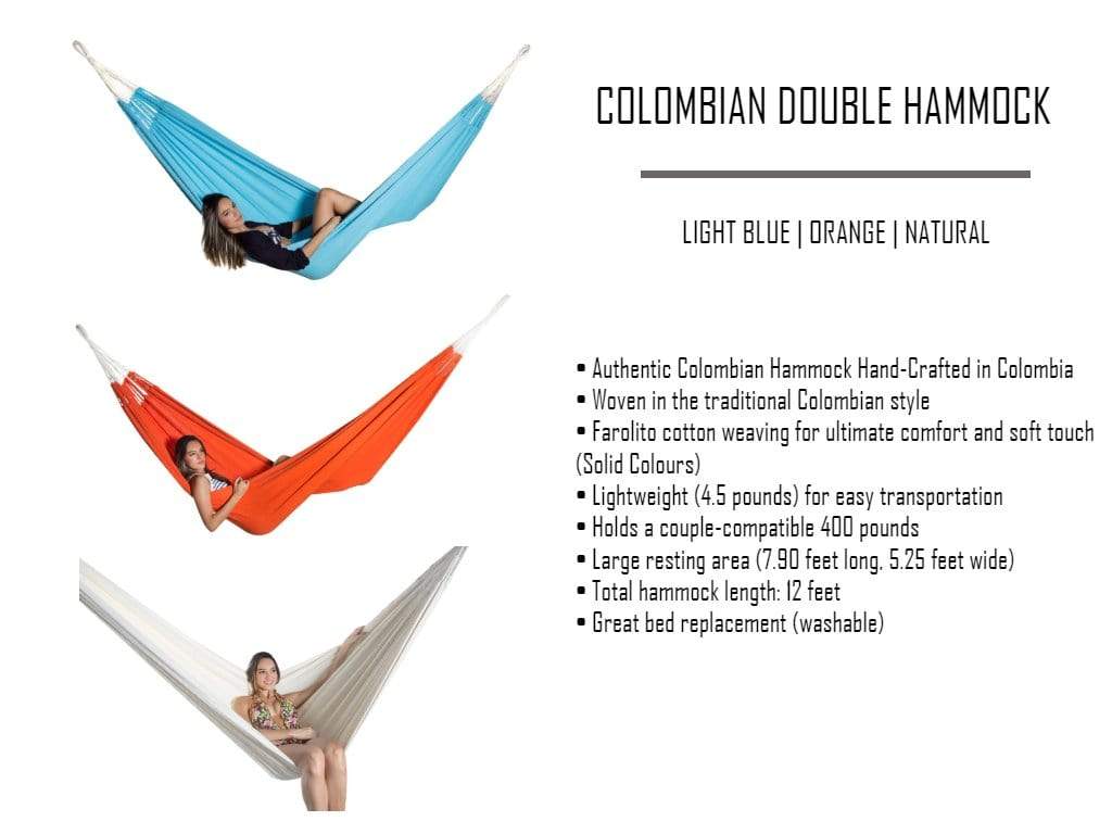 Hammock Universe Canada Colombian Double Hammock with Bamboo Stand