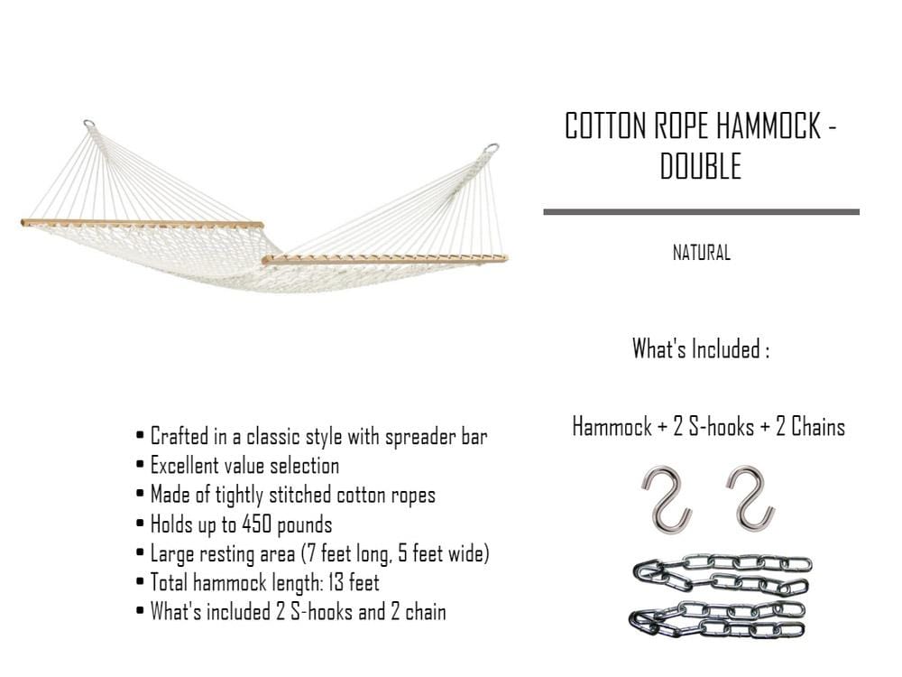 Cotton Rope Hammocks Double | Hammock Universe Canada