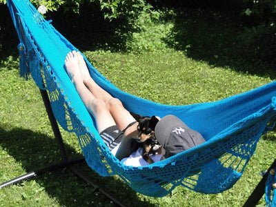 Hammock Universe Canada Nicaraguan Hammock with Universal Hammock Stand celeste-aqua / ca 738447505115 NHD-CELESTE+75121