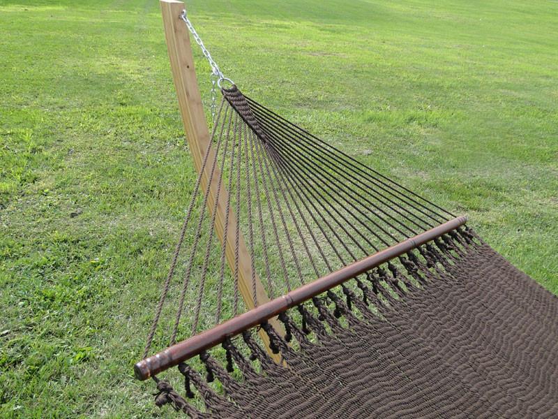 Hammock Universe Canada Deluxe Polyester Rope Hammock with Bamboo Stand coffee / ca 738447505269 50703-Coffee+BHS-C
