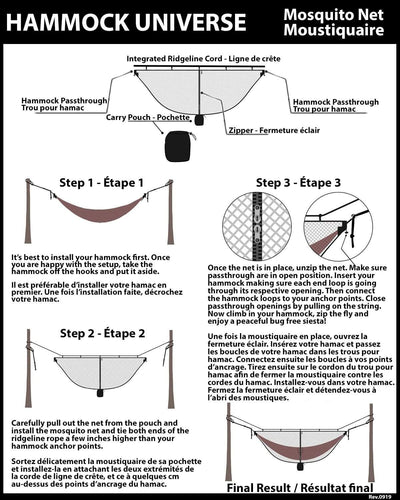 Hammock Universe Canada Mosquito Net for Hammocks - No-see-ums Mesh