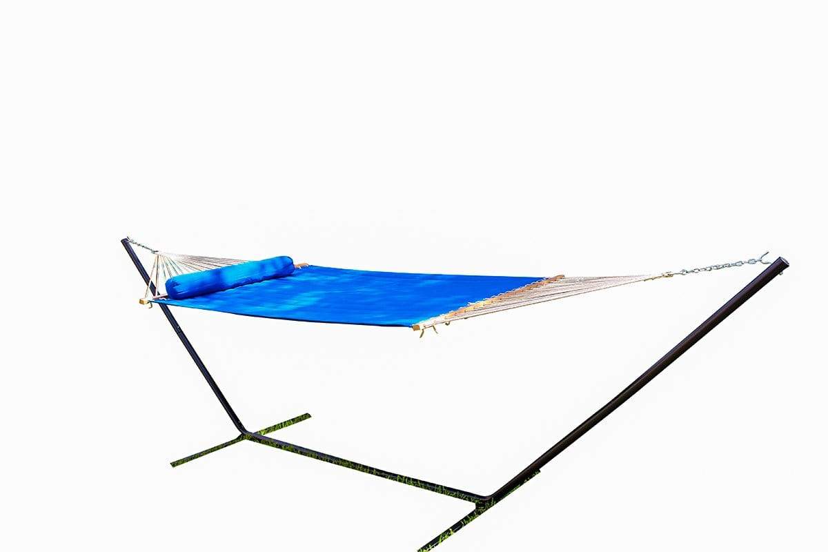 Hammock Universe Canada Olefin Double Quilted Hammock with Matching Pillow with 3-Beam Stand