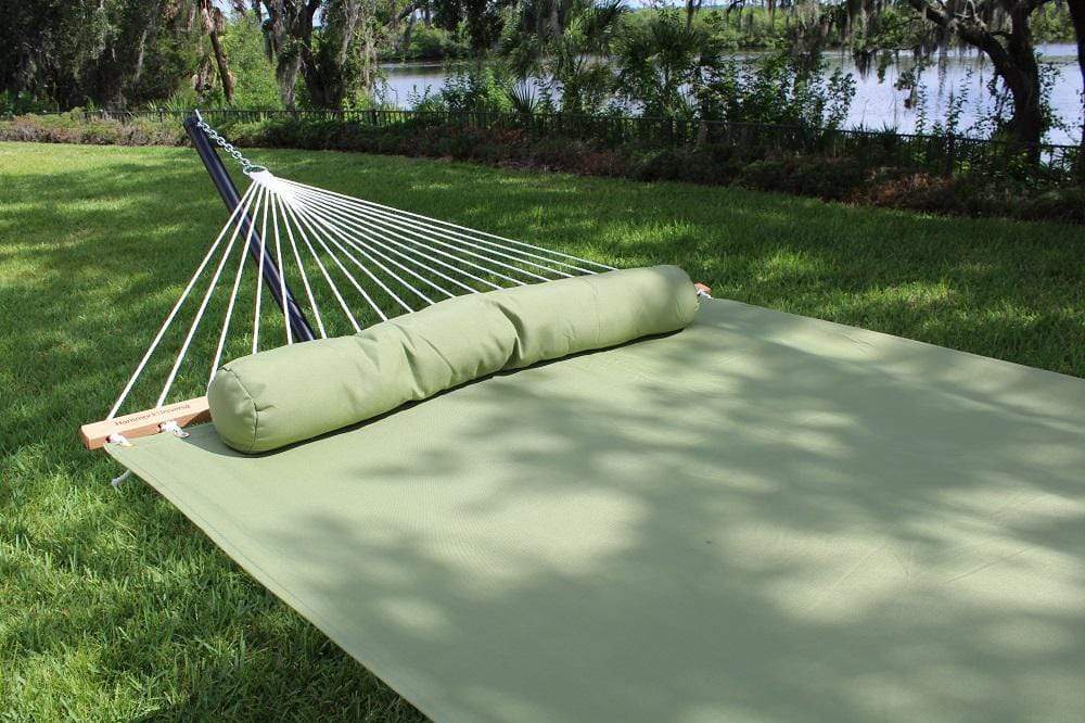 Hammock Universe Canada Olefin Double Hammock with Matching Pillow - Quick Dry and Bamboo Stand