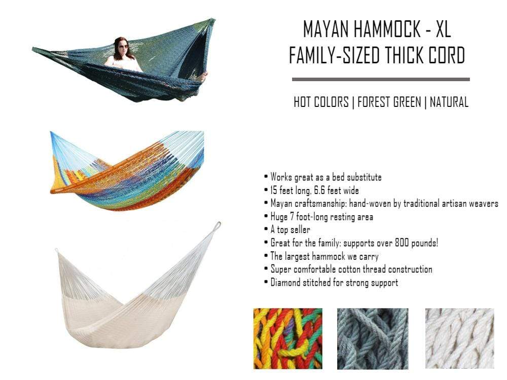 Hammock Universe Canada XL Thick Cord Mayan Hammock with Bamboo Stand