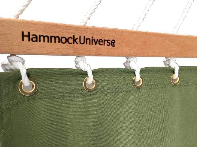 Hammock Universe Canada Olefin Double Hammock with Matching Pillow - Quick Dry and Bamboo Stand