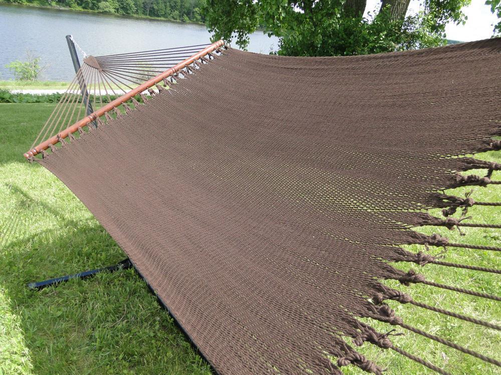 Deluxe Polyester Rope Hammock with Wicker Stand - Hammock Universe Canada
