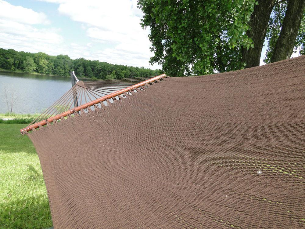 Deluxe Polyester Rope Hammock with Wicker Stand - Hammock Universe Canada