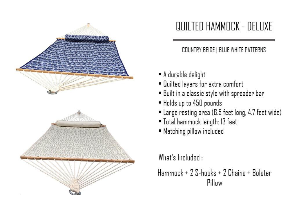 Deluxe Quilted Hammock with Wicker Stand - Hammock Universe Canada