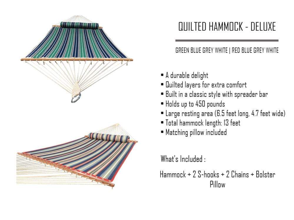 Hammock Universe Canada Deluxe Quilted Hammock with Bamboo Stand