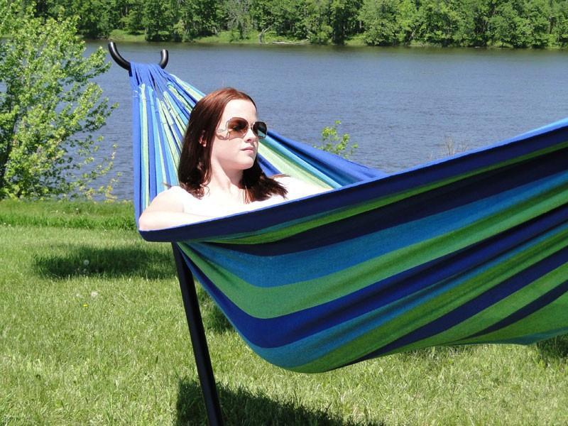 Hammock Universe Canada Deluxe Brazilian Double Hammock with Universal Stand