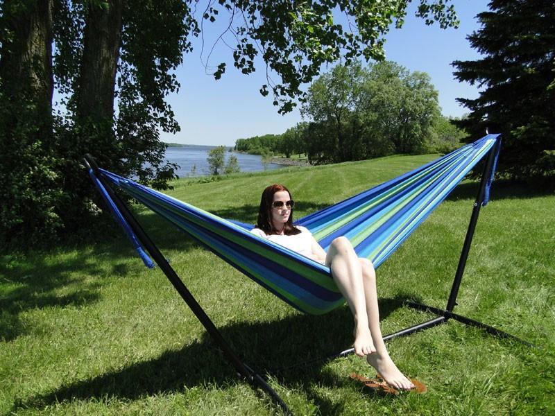 Hammock Universe Canada Deluxe Brazilian Double Hammock with Universal Stand