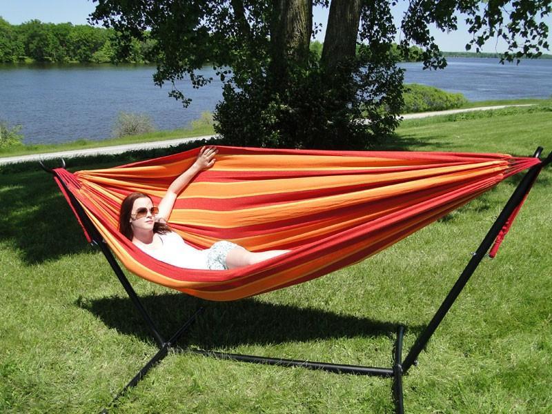 Hammock Universe Canada Deluxe Brazilian Double Hammock with Universal Stand