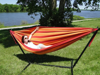 Hammock Universe Canada Deluxe Brazilian Double Hammock with Universal Stand
