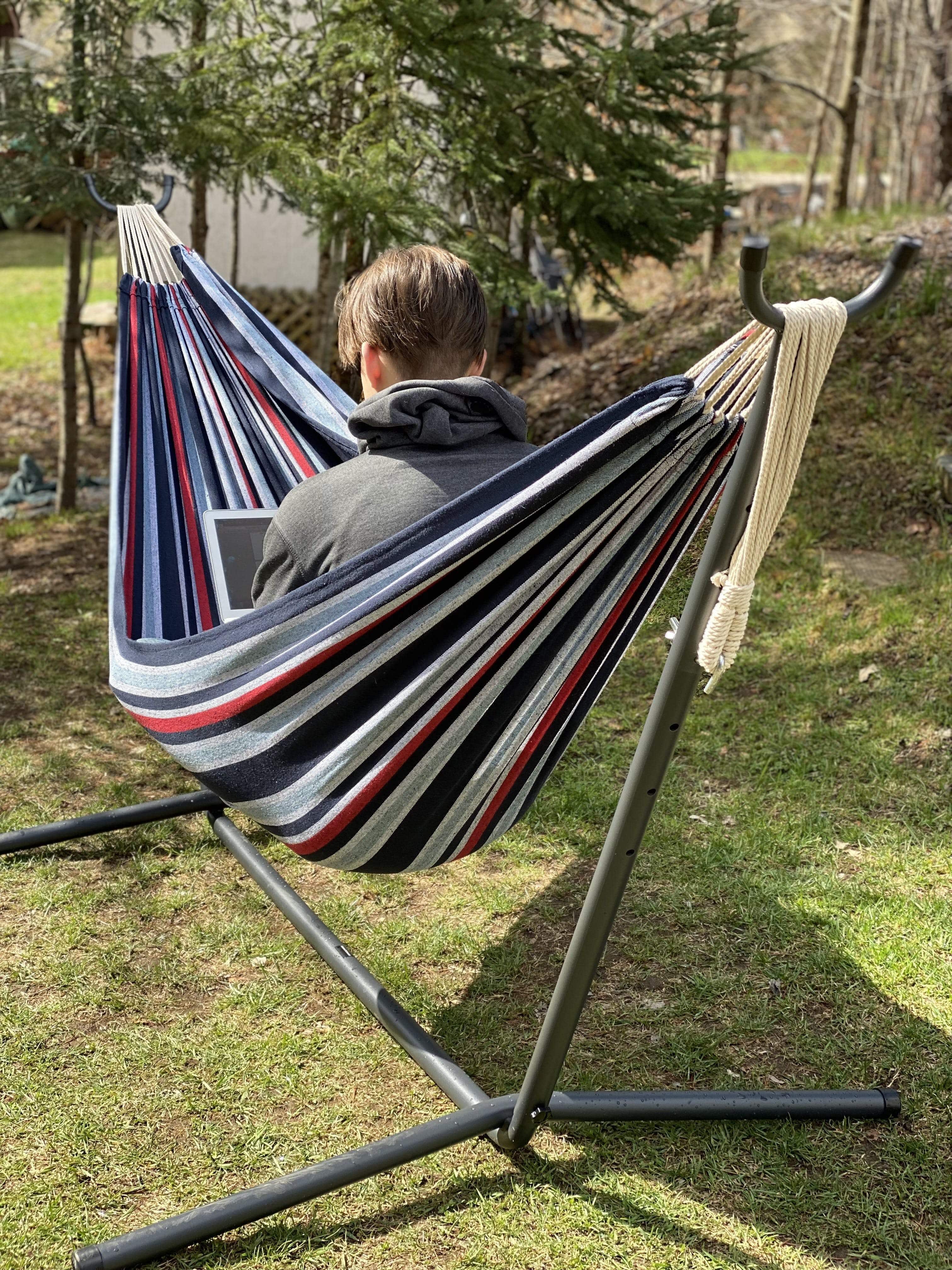 Hammock Universe Canada Deluxe Brazilian Double Hammock with Universal Stand