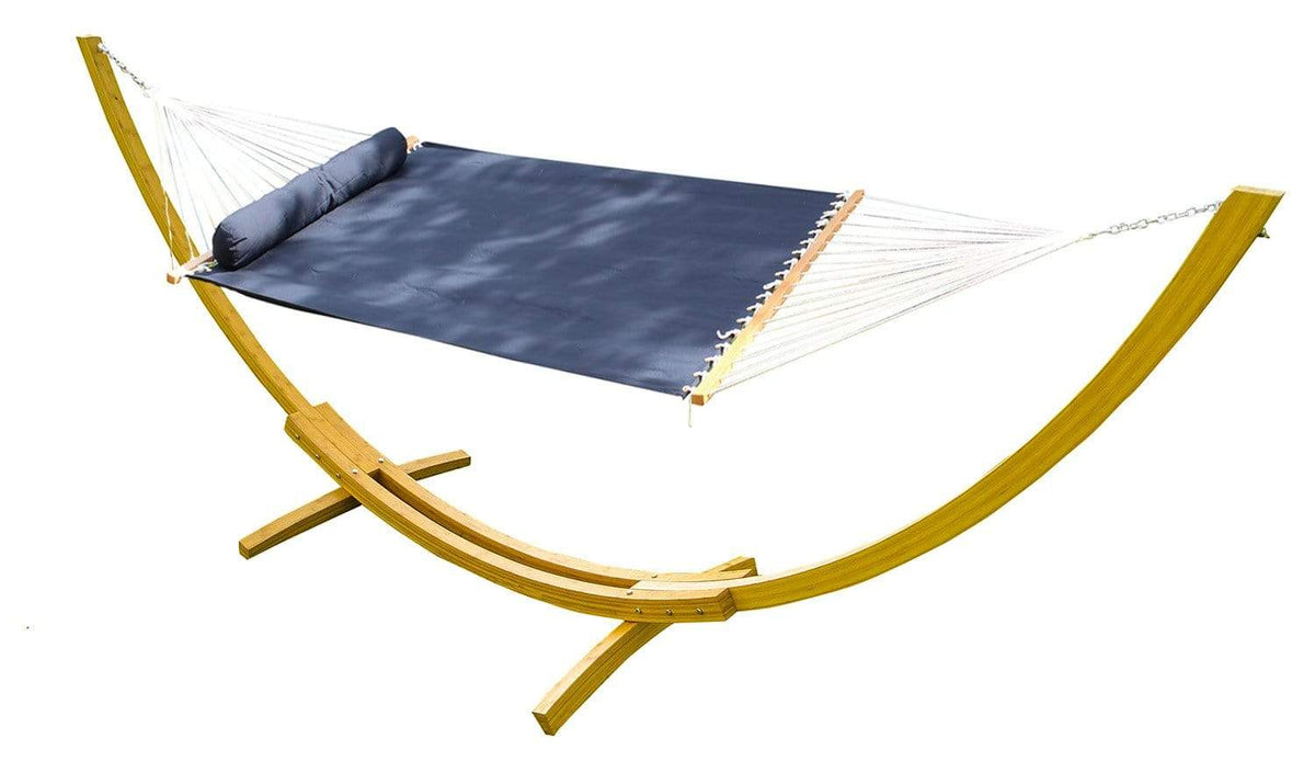 Hammock Universe Canada Olefin Double Hammock with Matching Pillow - Quick Dry and Bamboo Stand