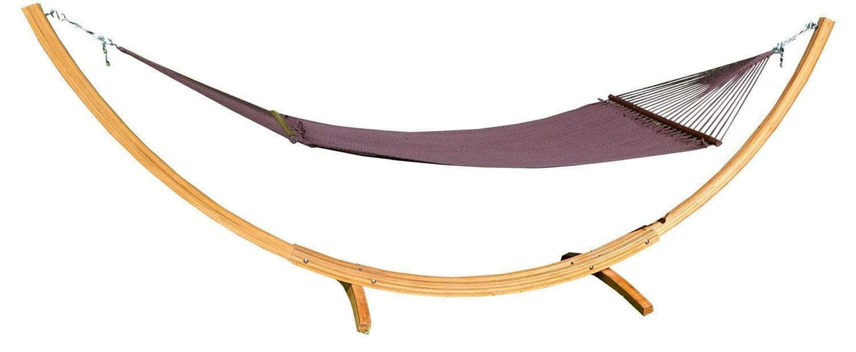 Hammock Universe Canada Deluxe Polyester Rope Hammock with Bamboo Stand