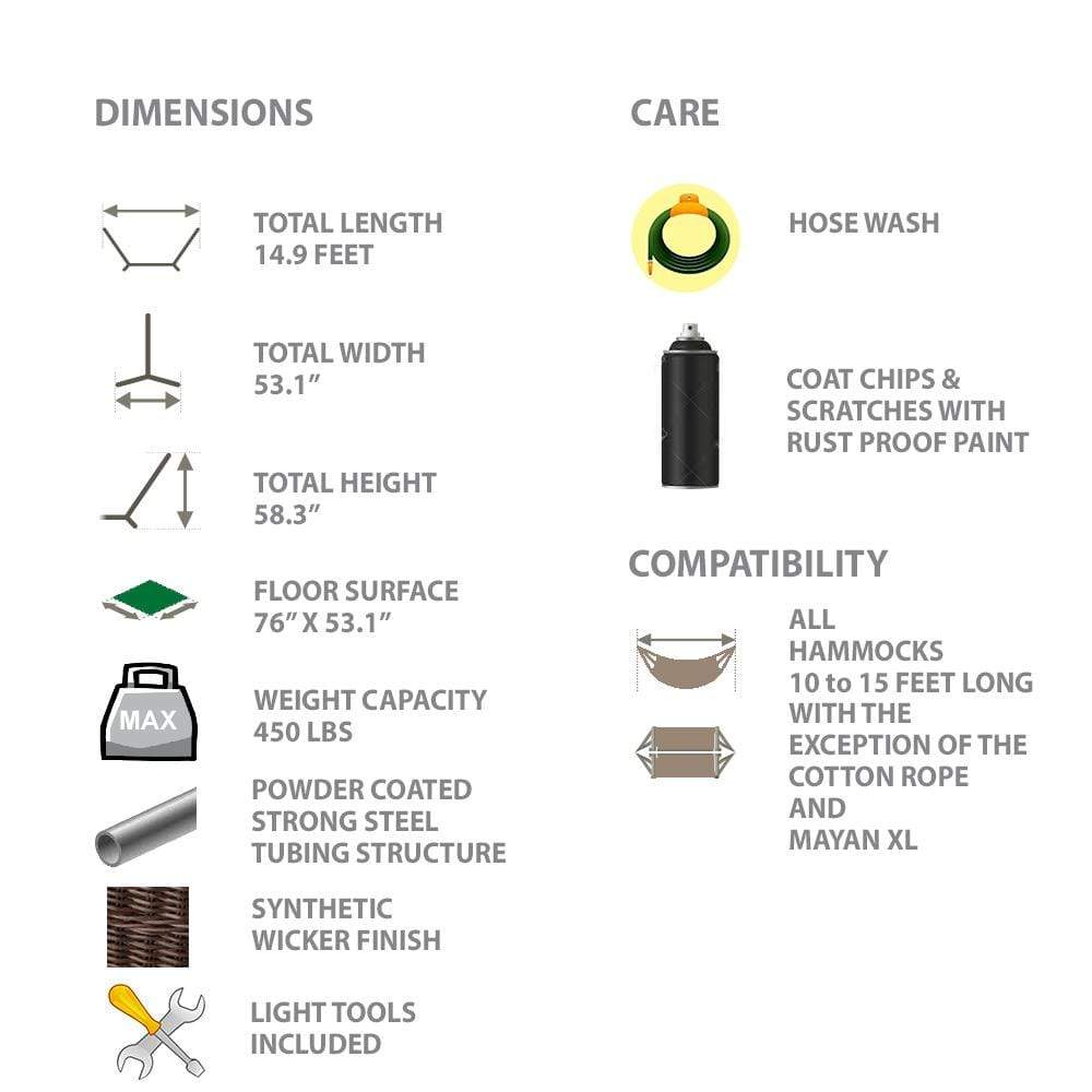 Wicker Hammock Stand - Hammock Universe Canada